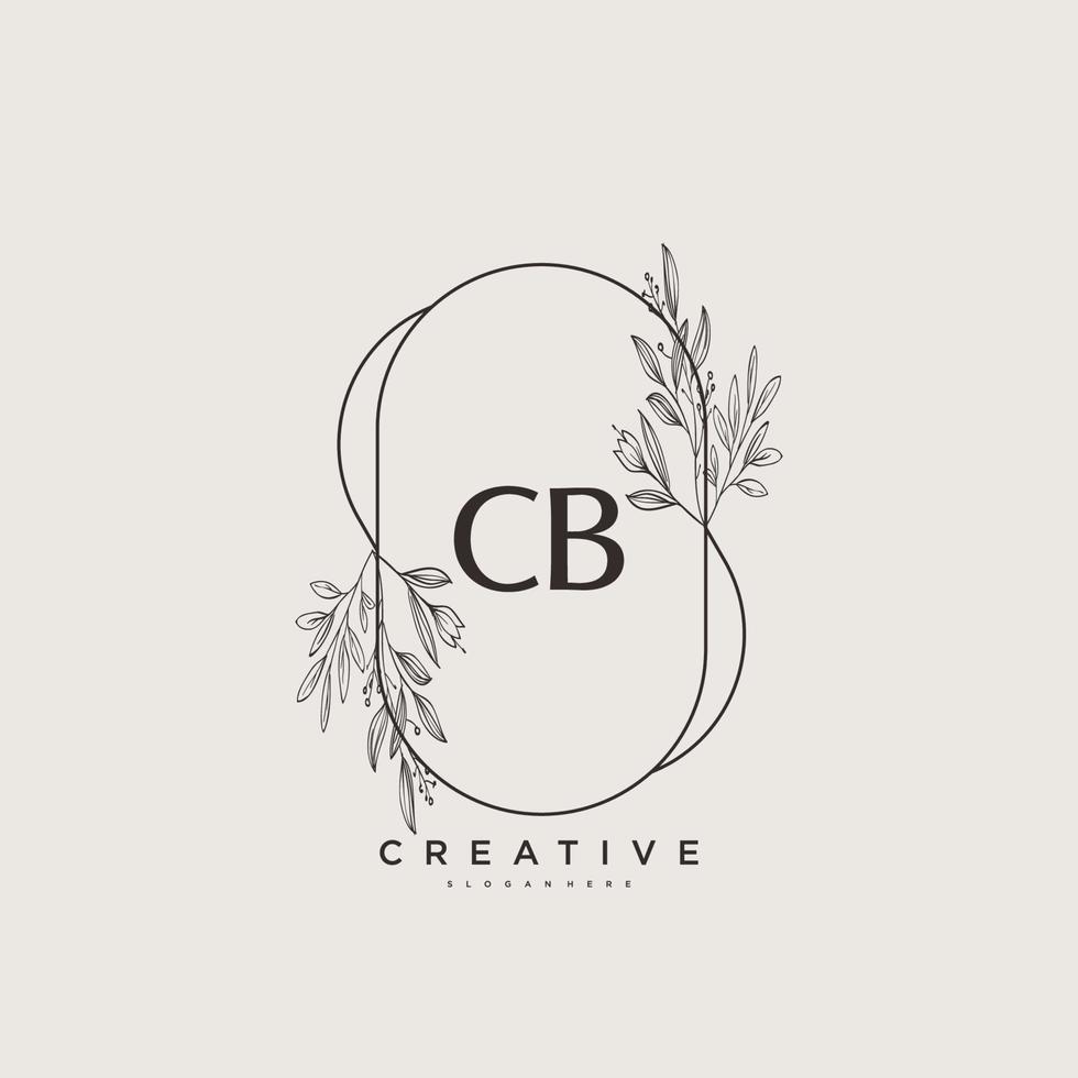 cb schoonheid vector eerste logo kunst, handschrift logo van eerste handtekening, bruiloft, mode, juwelen, boetiek, bloemen en botanisch met creatief sjabloon voor ieder bedrijf of bedrijf.