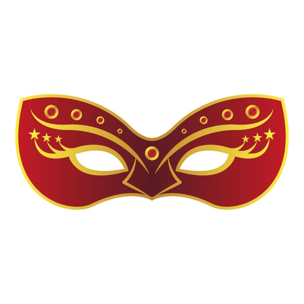 rood carnaval masker met gouden decor. vector illustratie geïsoleerd Aan transparant achtergrond