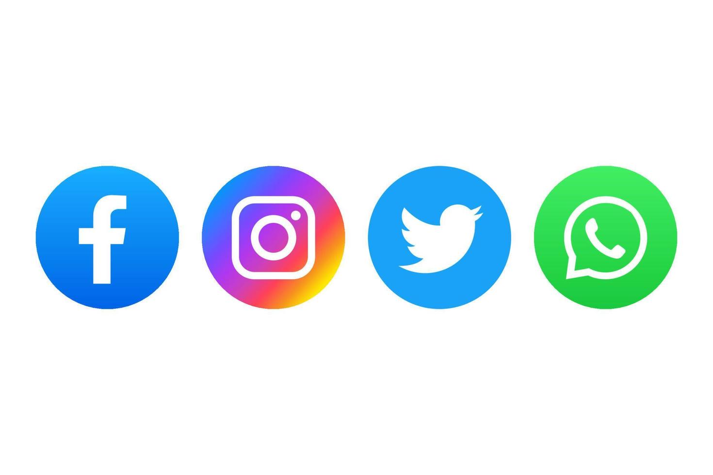 facebook, instagram, twitter en WhatsApp icoon vector