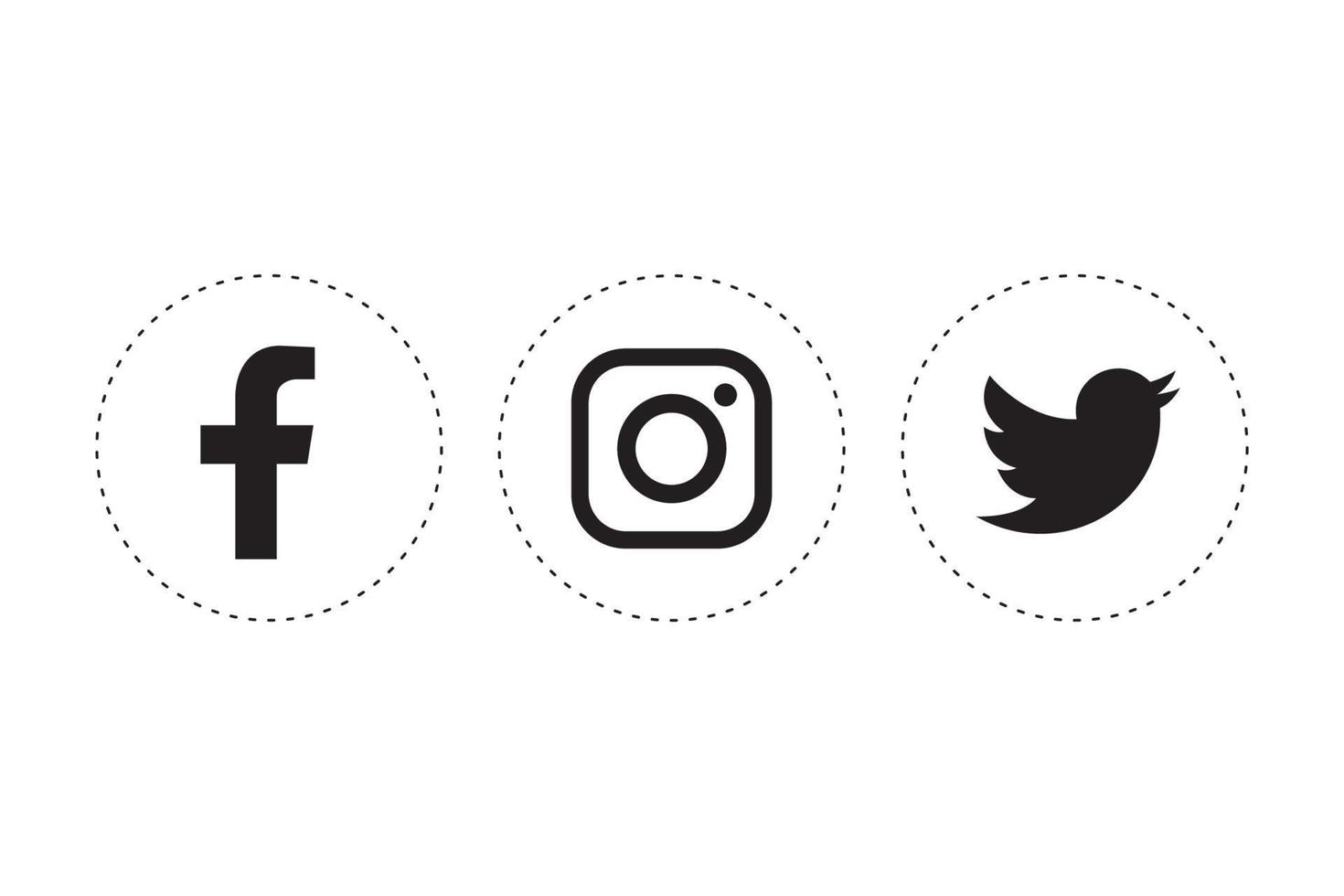 facebook, instagram en twitter icoon vector