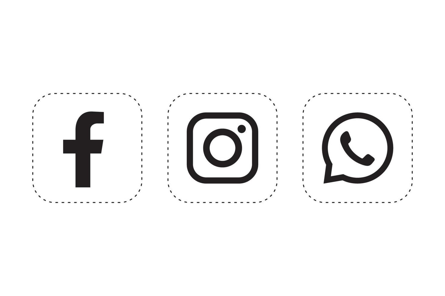 facebook, instagram en WhatsApp icoon vector