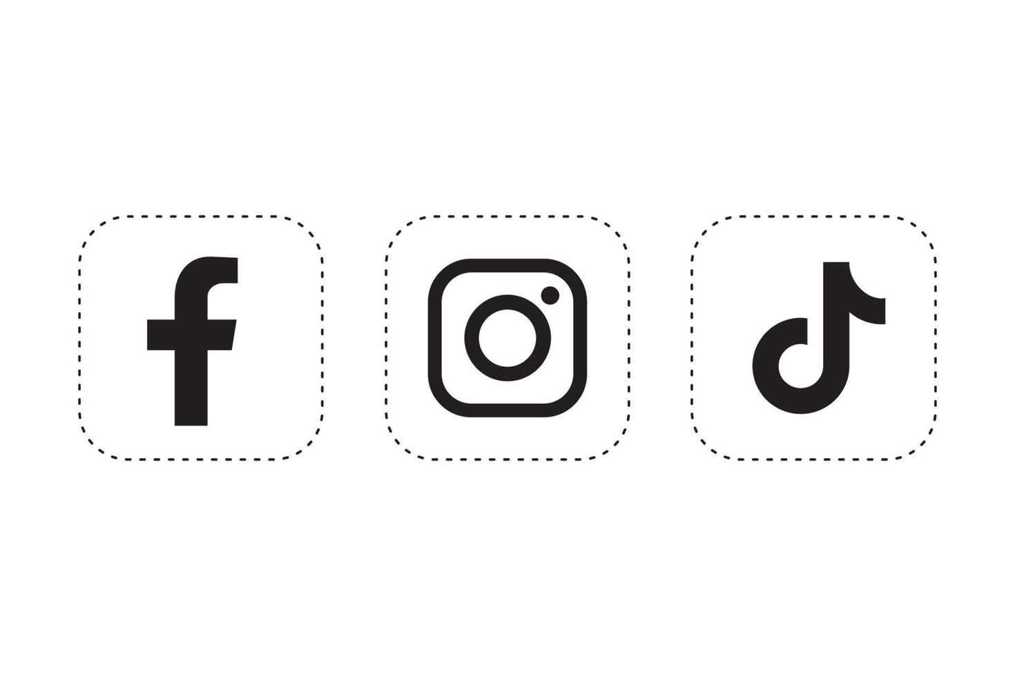 facebook, instagram en tiktok icoon vector