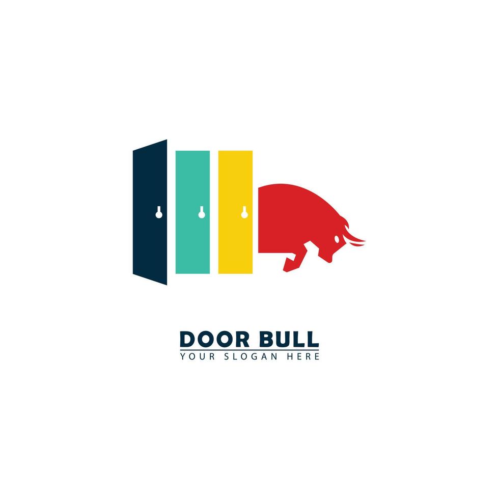 stier Open deur logo vector icoon