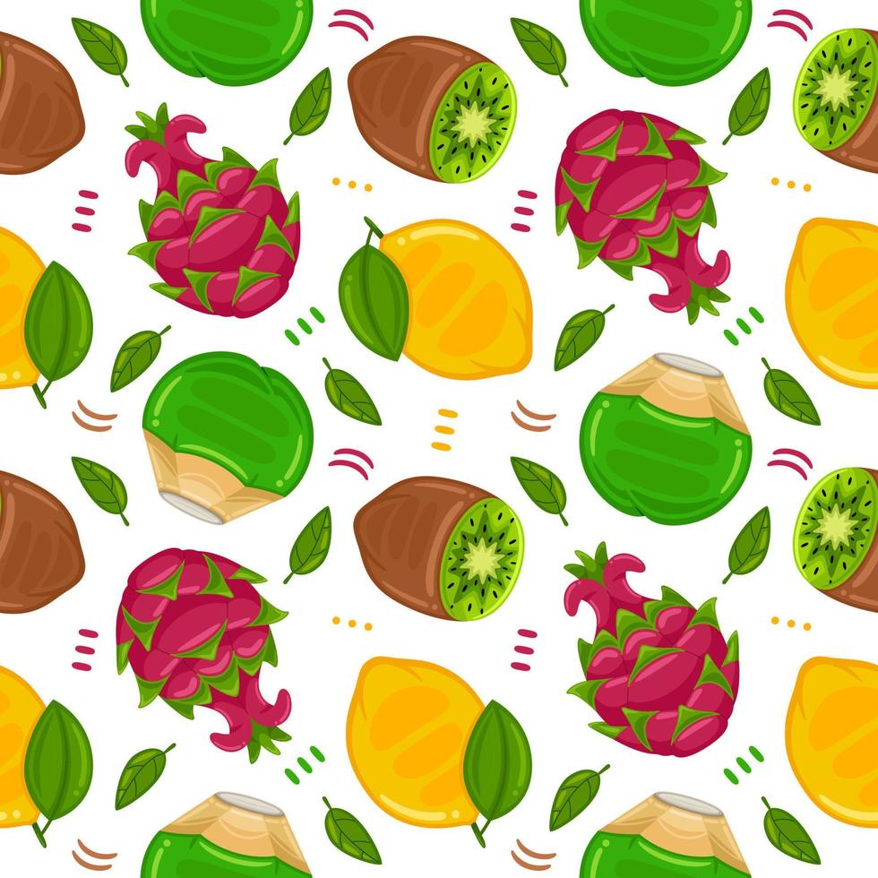 fruit naadloos patroon in vlak ontwerp stijl vector