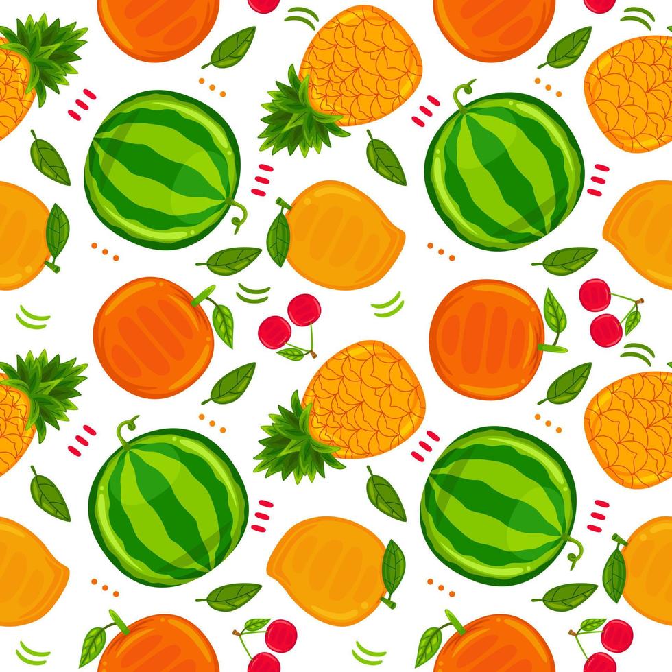 fruit naadloos patroon in vlak ontwerp stijl vector