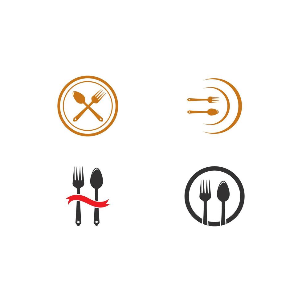 vork en lepel logo sjabloon vector icoon illustratie