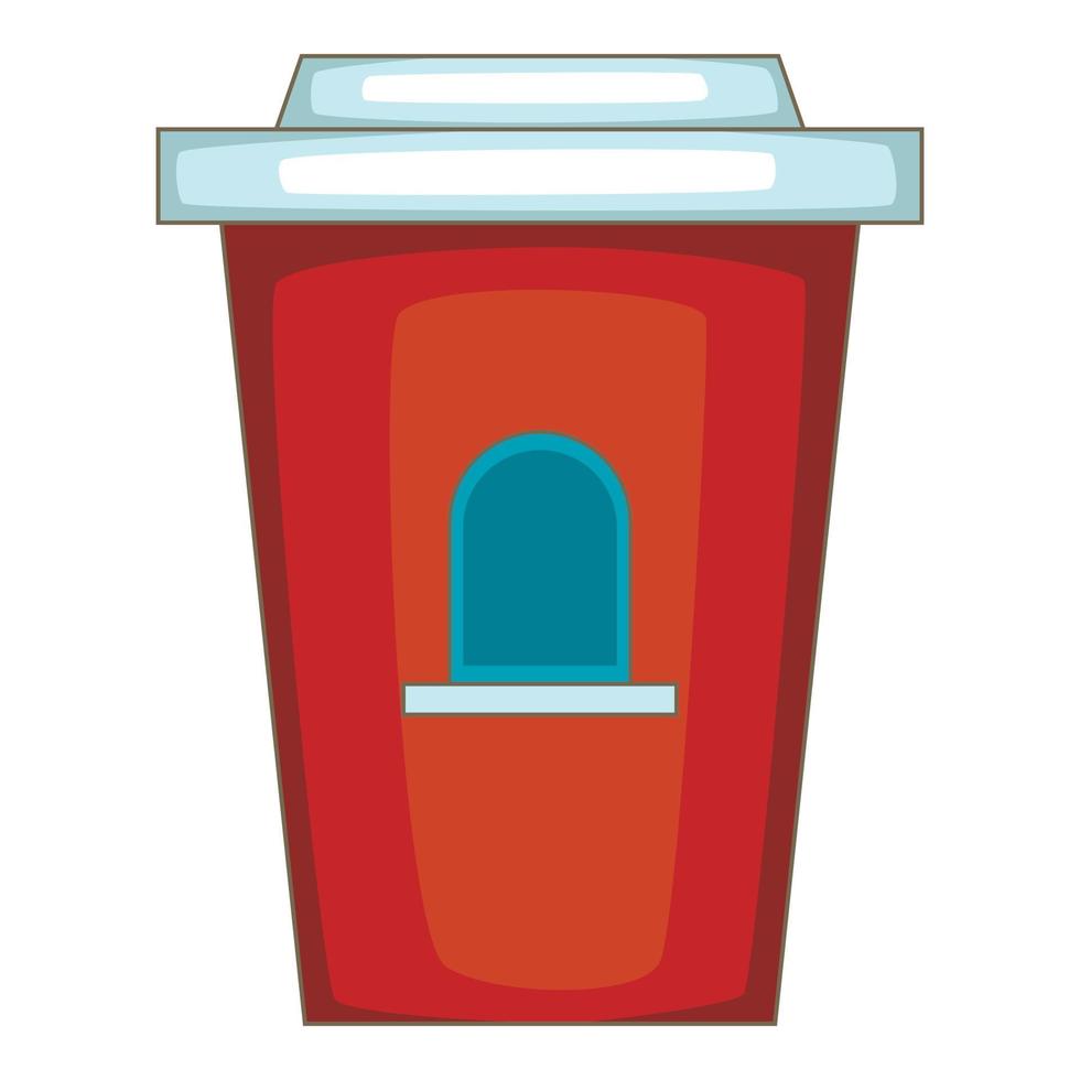 koffie verkoper icoon, tekenfilm stijl vector