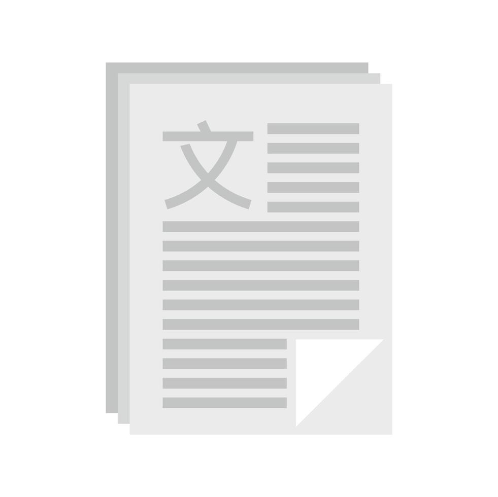 linguïst papieren icoon vlak geïsoleerd vector