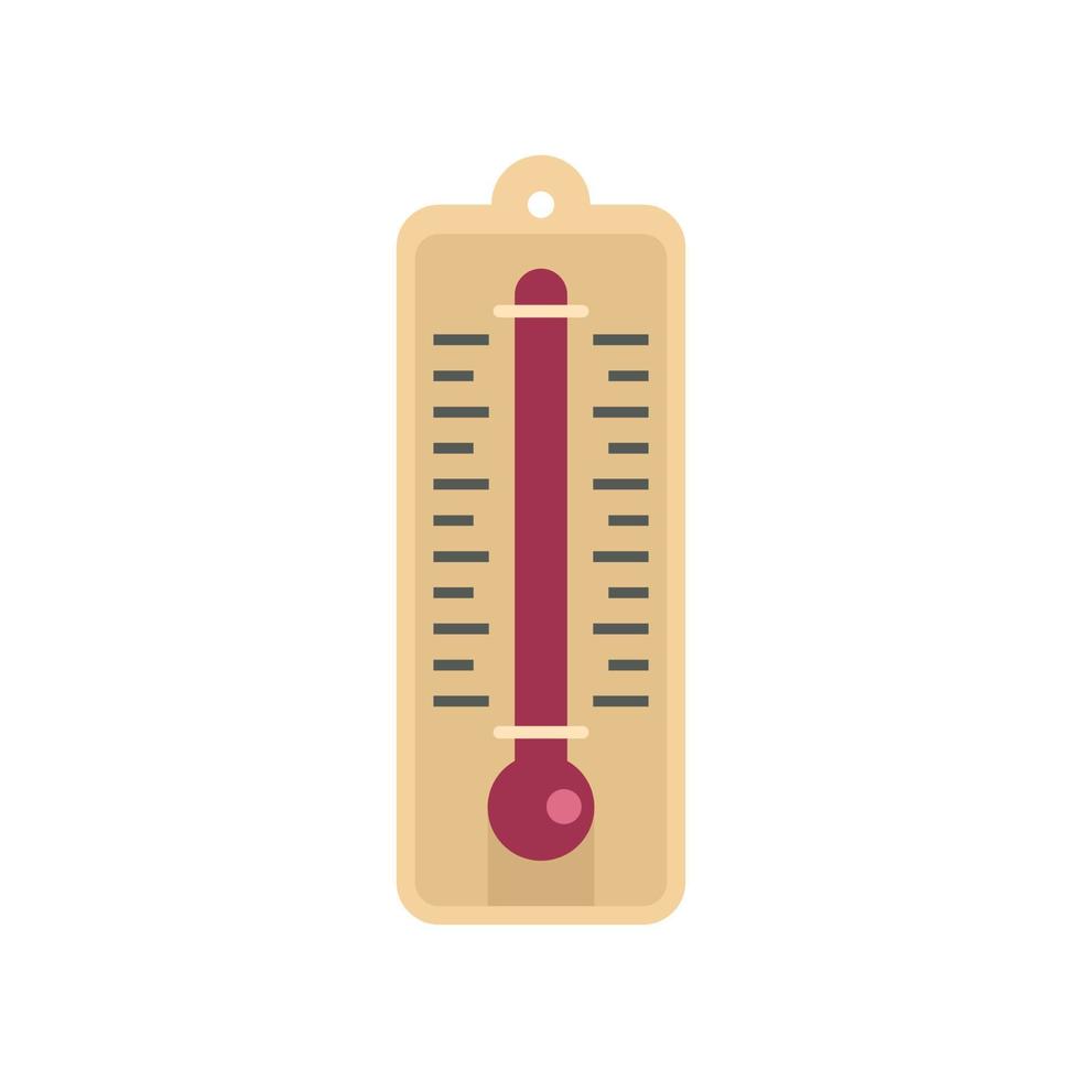 sauna hout thermometer icoon vlak geïsoleerd vector