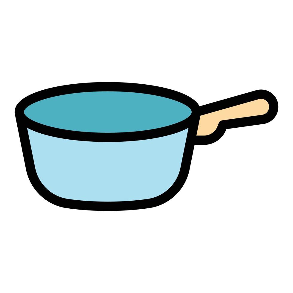 avondeten wok frituren pan icoon kleur schets vector