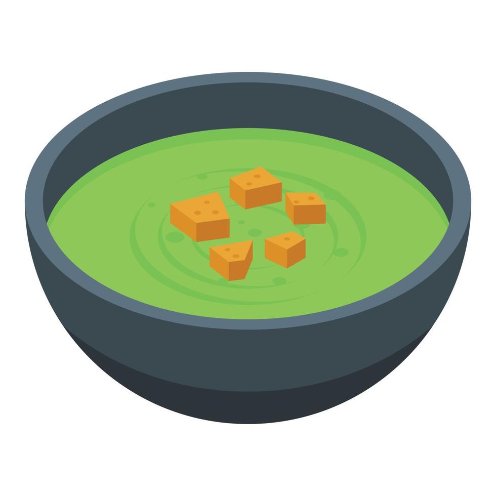 groen soep icoon isometrische vector. eetpatroon voedsel vector