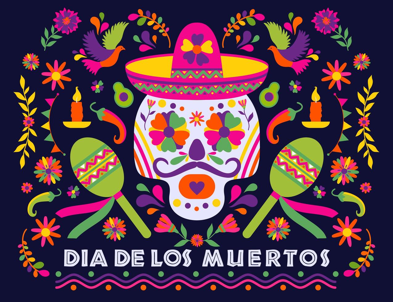 dias de los muertos achtergrond vector