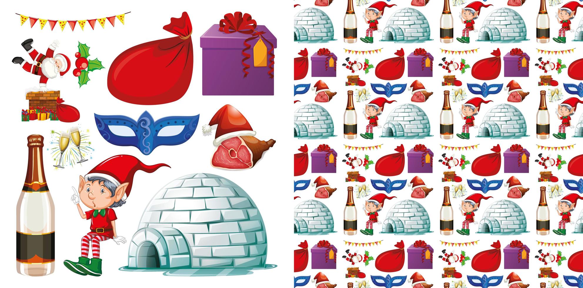 naadloos ontwerp als achtergrond met Kerstmisthema vector