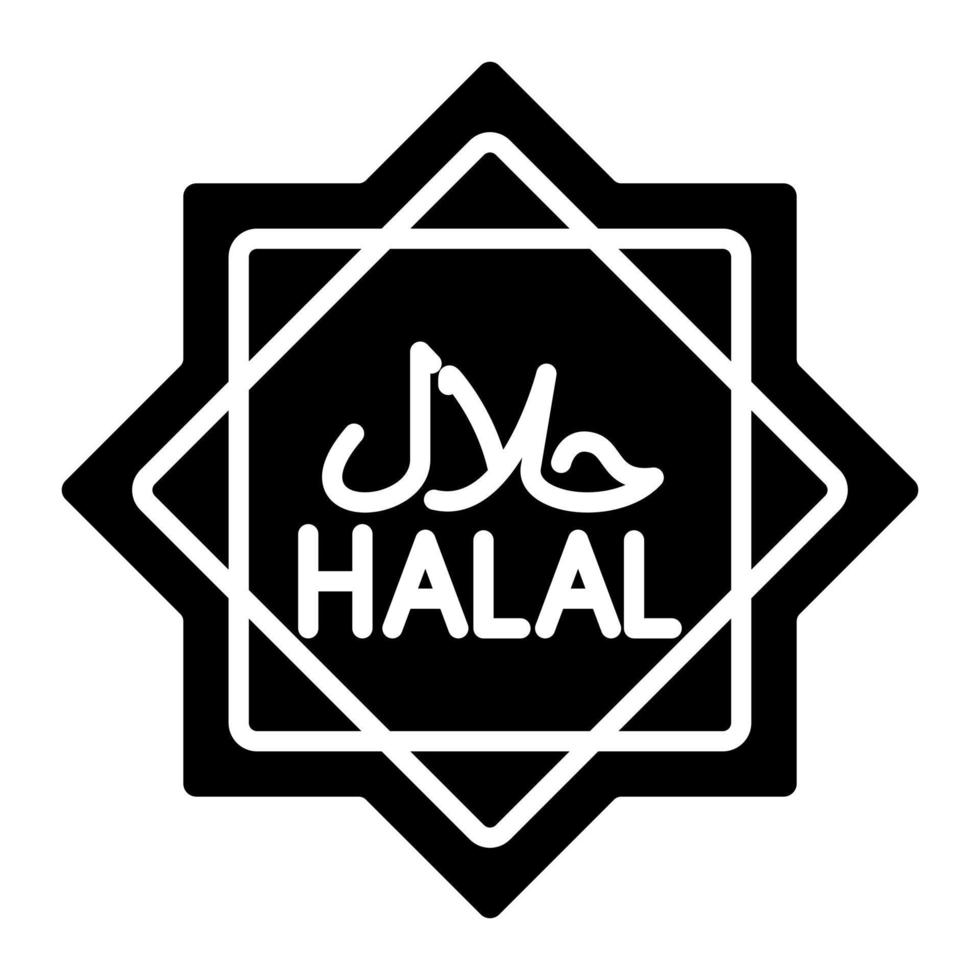 halal glyph-pictogram vector