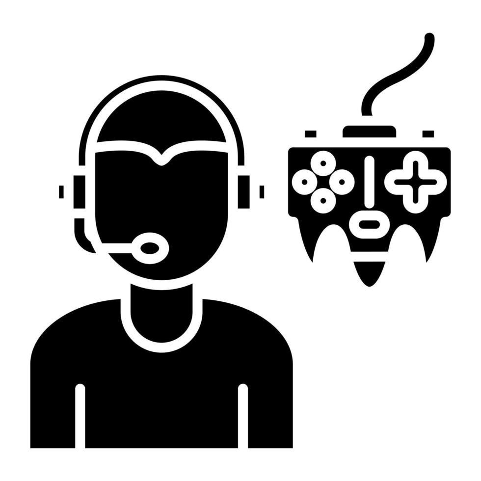 gamer glyph icoon vector