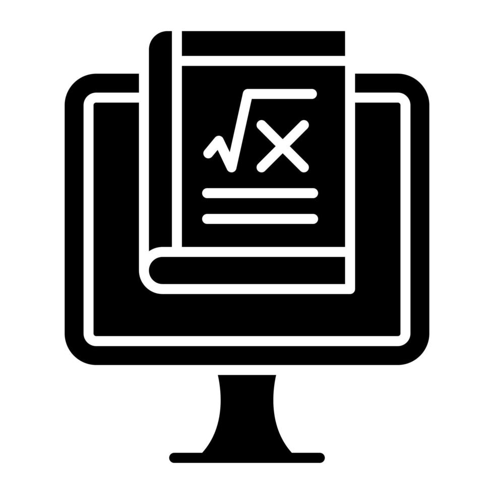online wiskunde glyph icoon vector