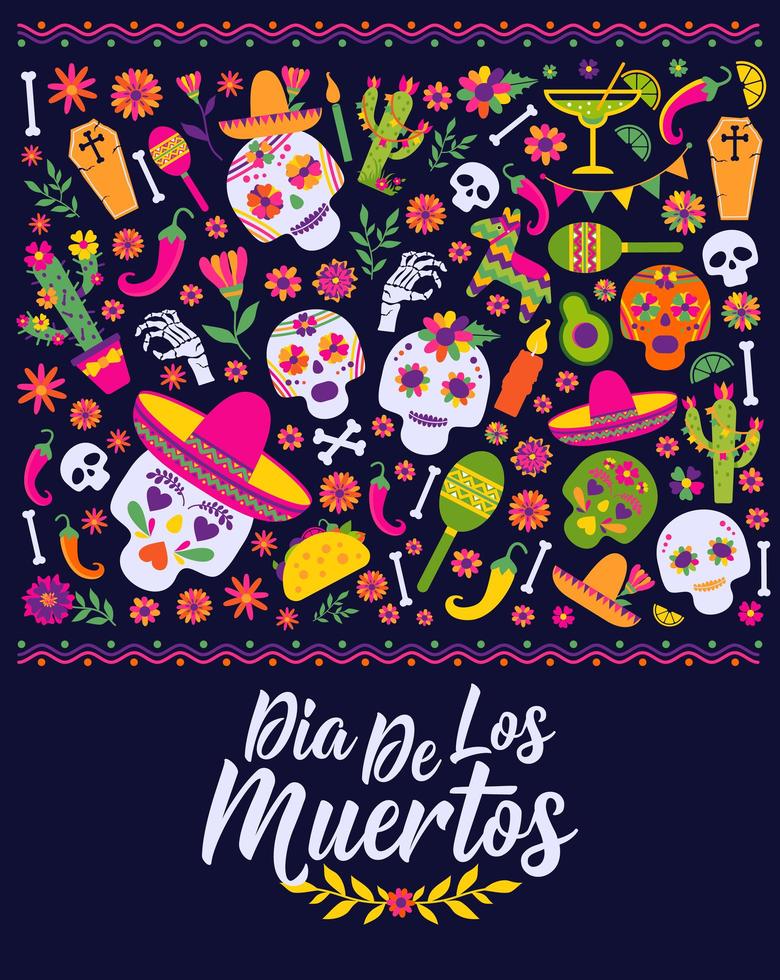 dias de los muertos achtergrond vector