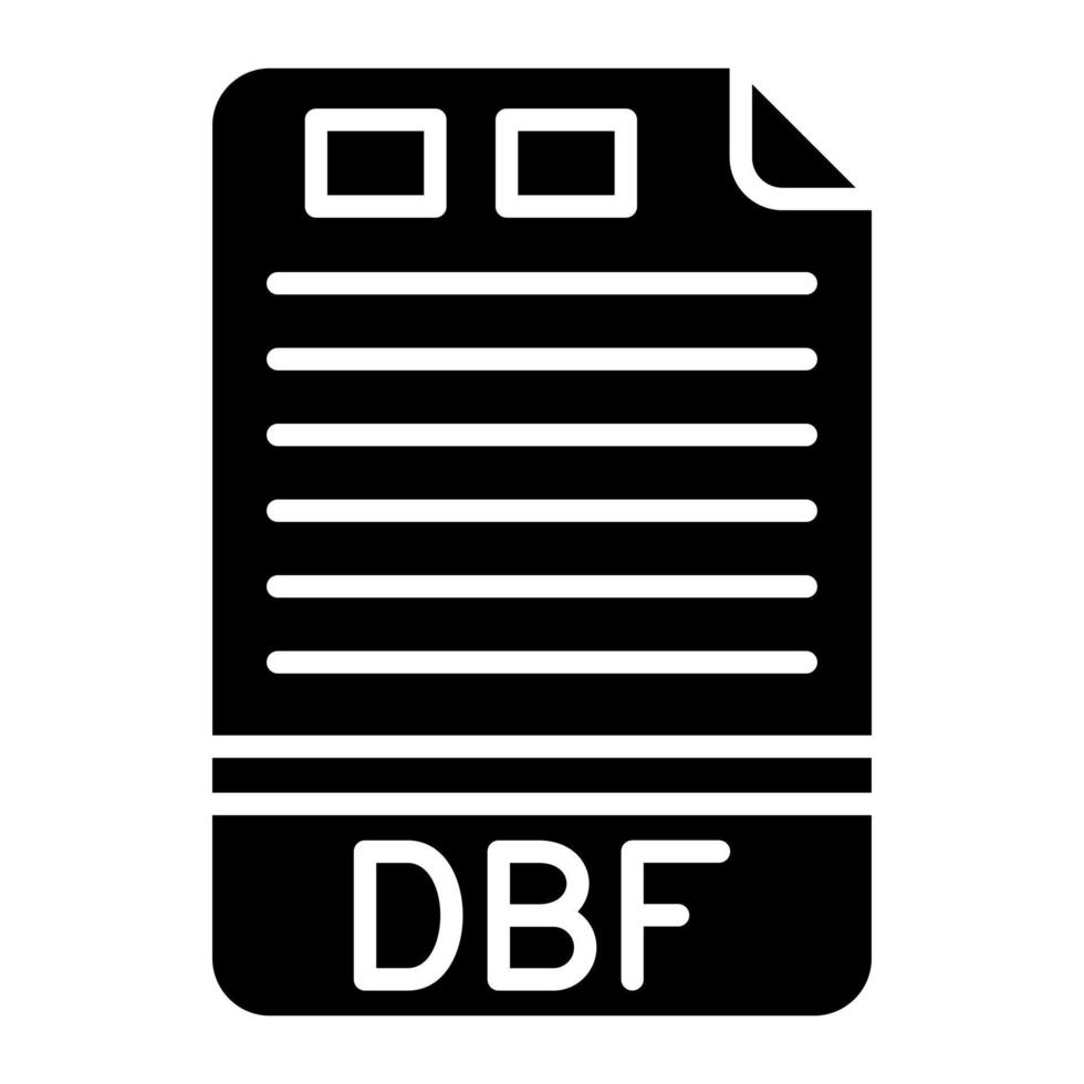 dbf glyph icoon vector