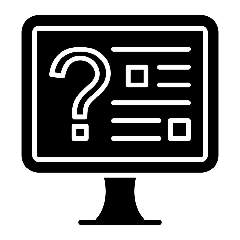 online quiz glyph icoon vector