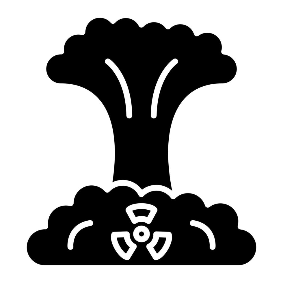 nucleair ontploffing glyph icoon vector