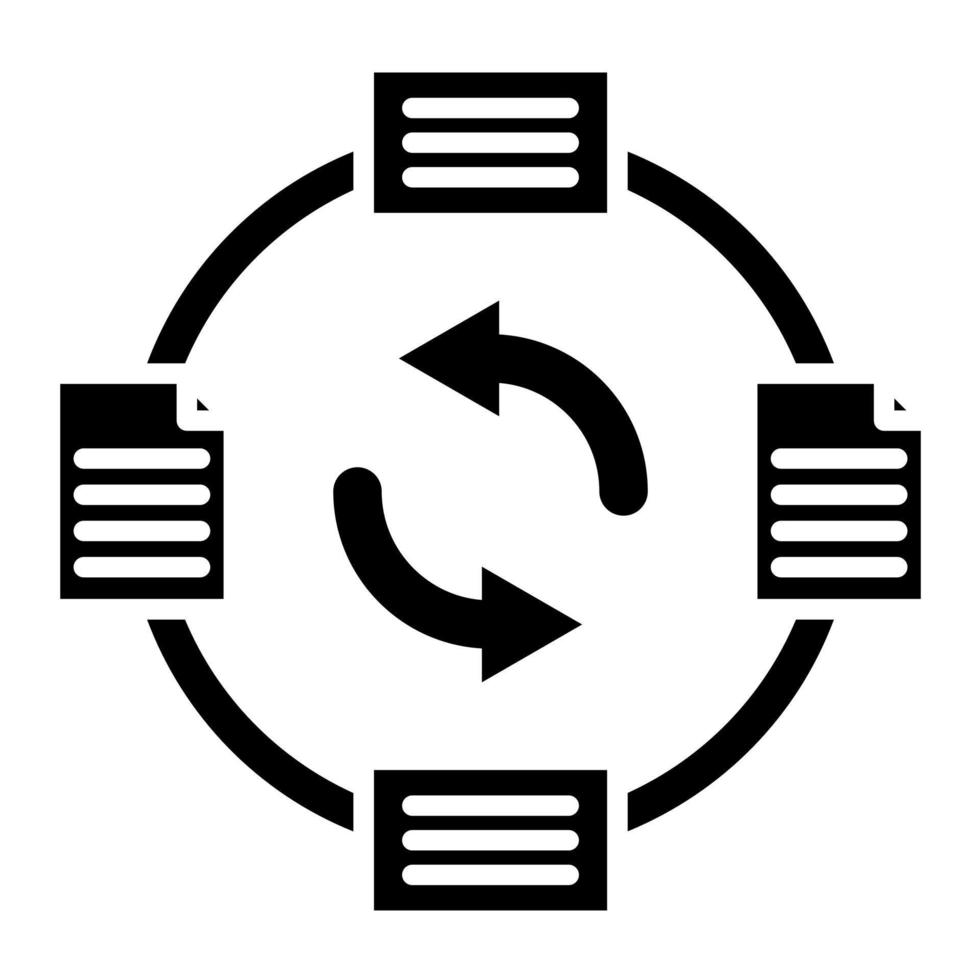 gegevens uitwisseling glyph icoon vector