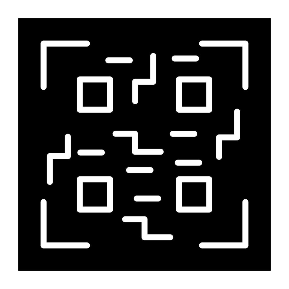 qr code scannen glyph icoon vector