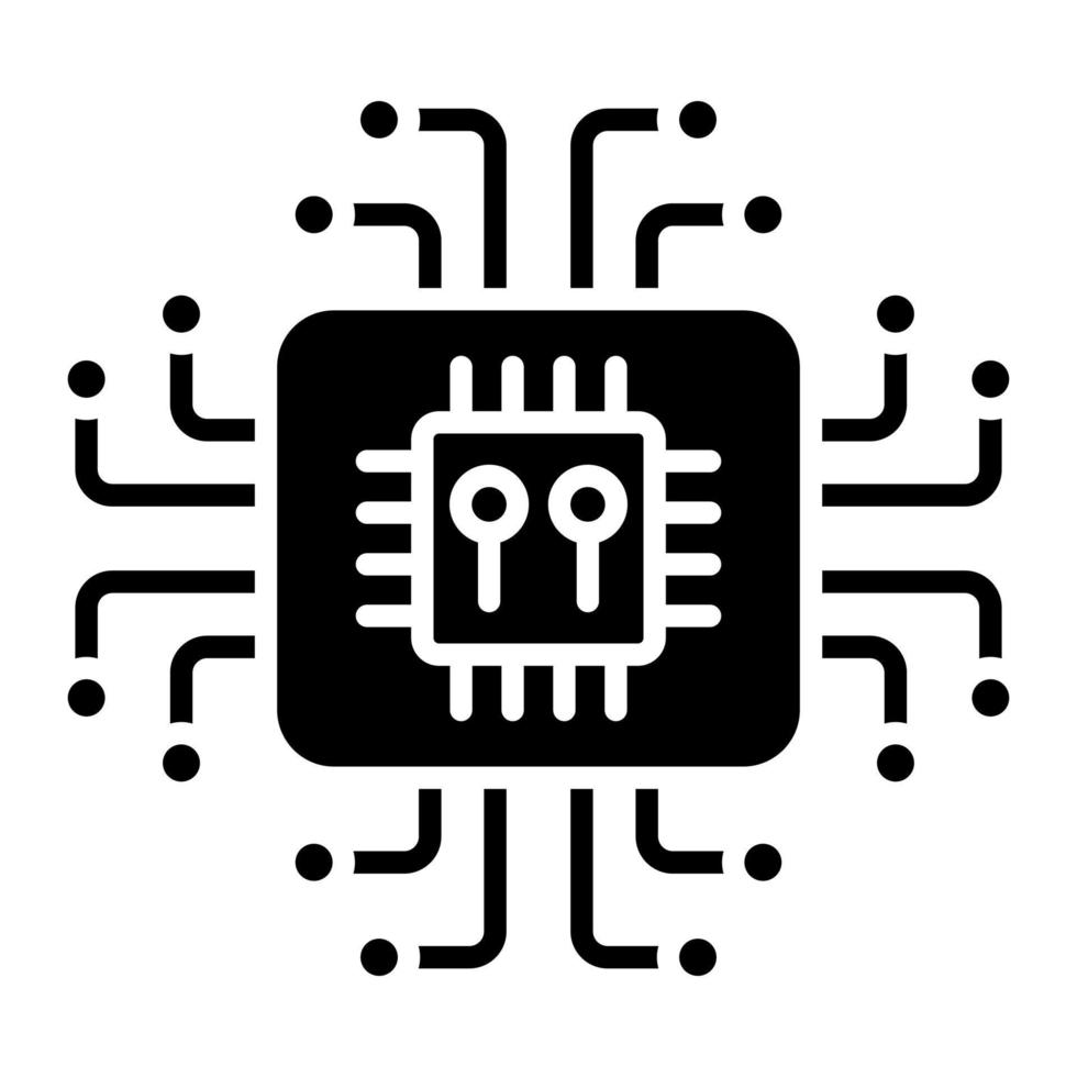 processor glyph-pictogram vector