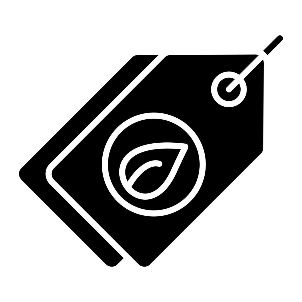 eco label glyph icoon vector