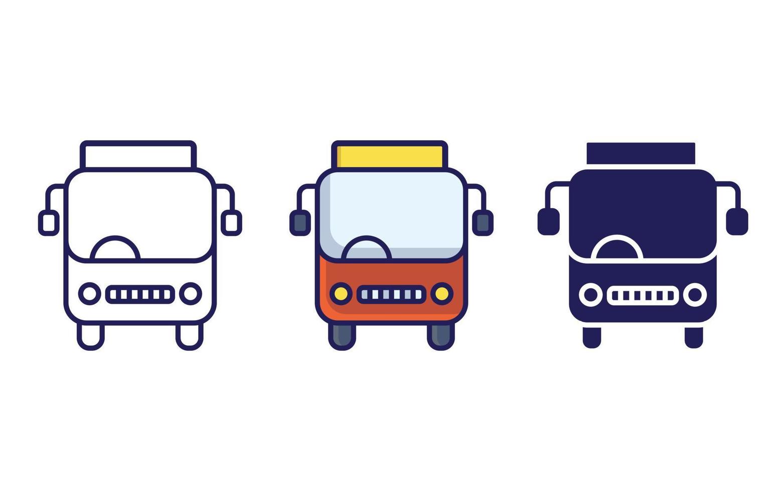 bus lijn en glyph icoon, vector illustratie