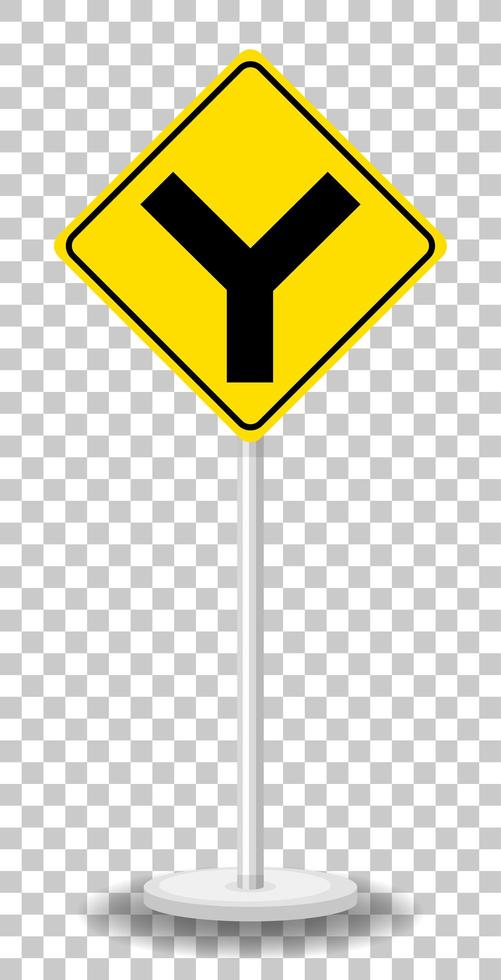 geel verkeerswaarschuwingsbord op transparante achtergrond vector