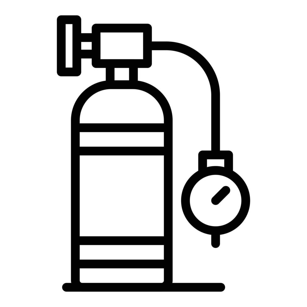 zuurstof ballon icoon schets vector. medisch concentrator vector