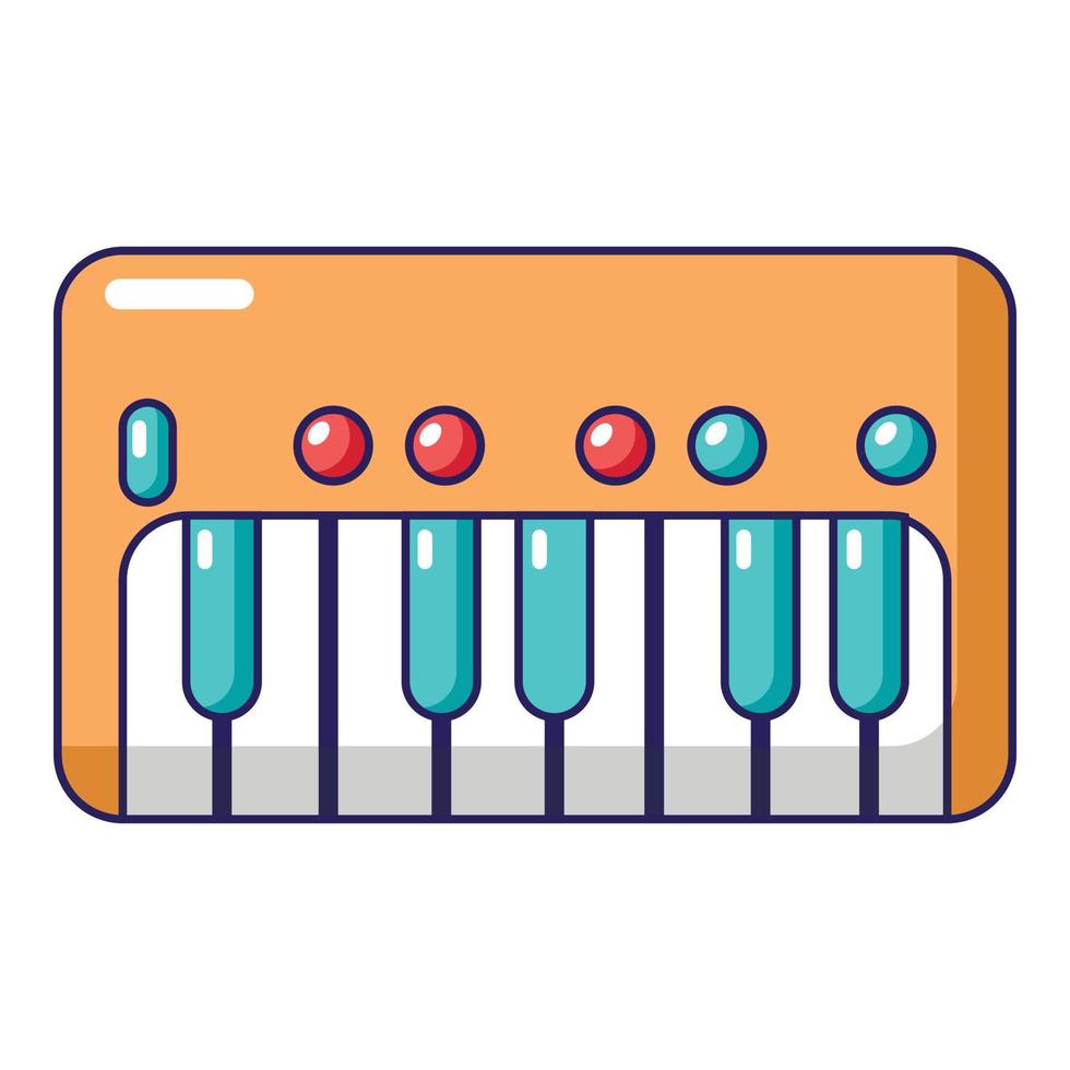 synthesizer piano icoon, tekenfilm stijl vector