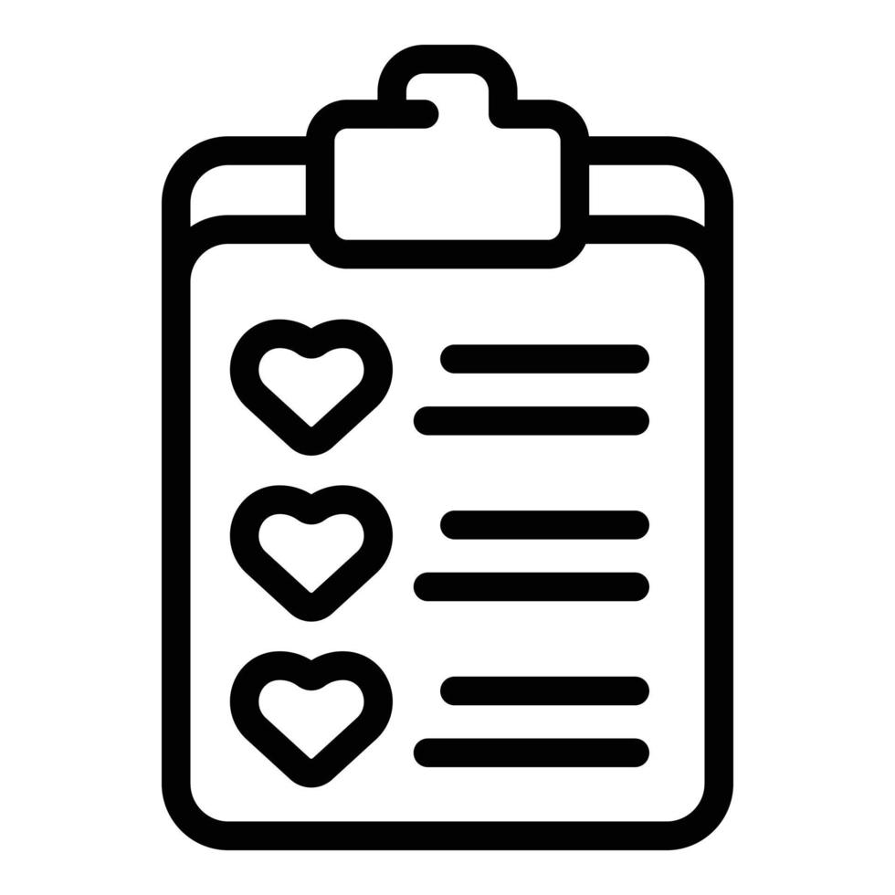 favoriete lijst icoon schets vector. liefde boodschappen doen vector