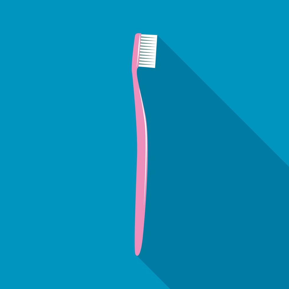 roze tandenborstel icoon, vlak stijl vector