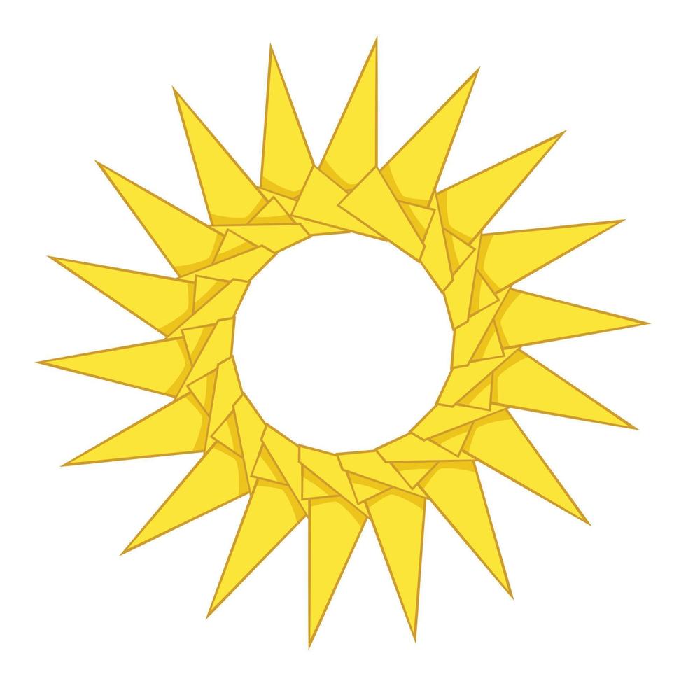 origami zon icoon, tekenfilm stijl vector