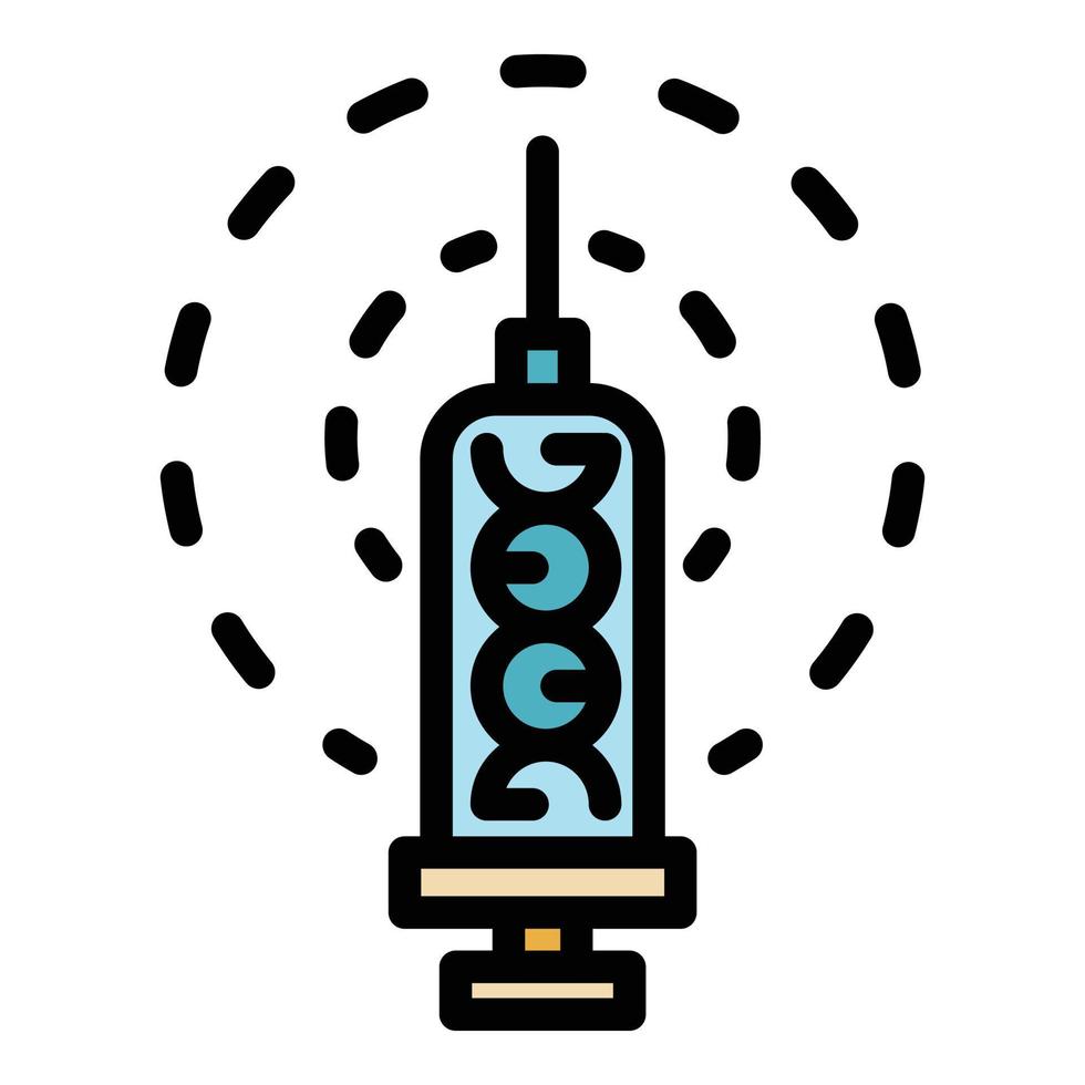 dna injectie icoon kleur schets vector