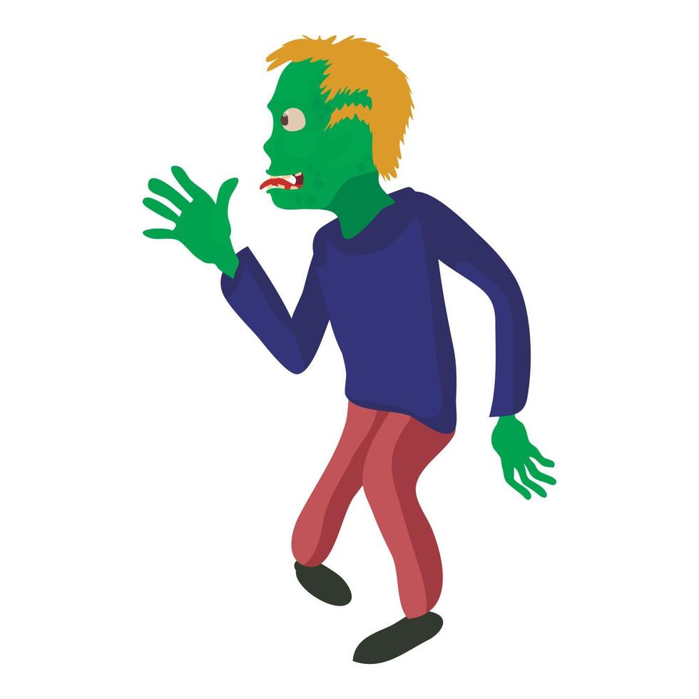 zombie van de kant icoon, tekenfilm stijl vector