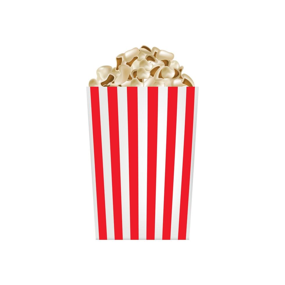 popcorn gestreept doos model, realistisch stijl vector