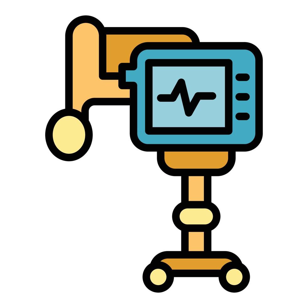 apparaat ventilator medisch machine icoon kleur schets vector