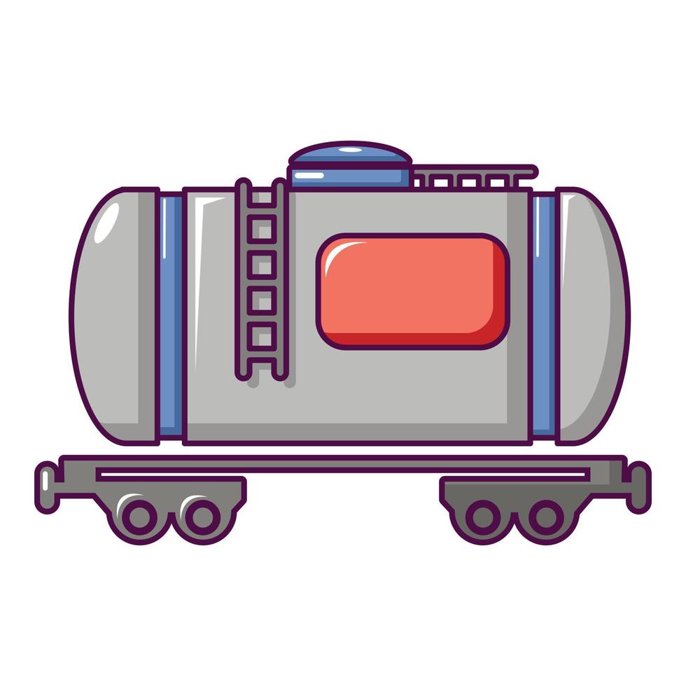 benzine spoorweg tanker icoon, tekenfilm stijl vector