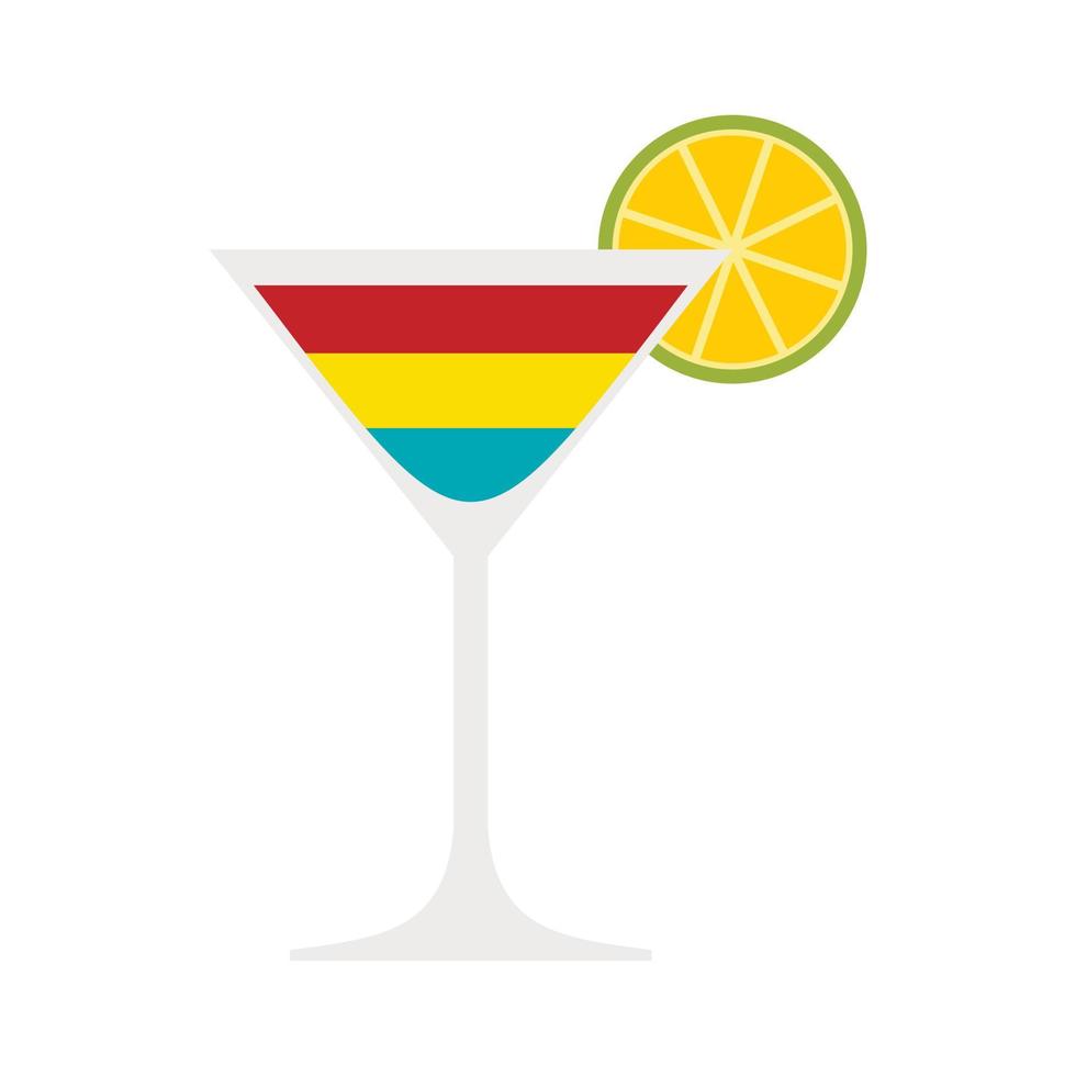 cocktailpictogram, vlakke stijl vector
