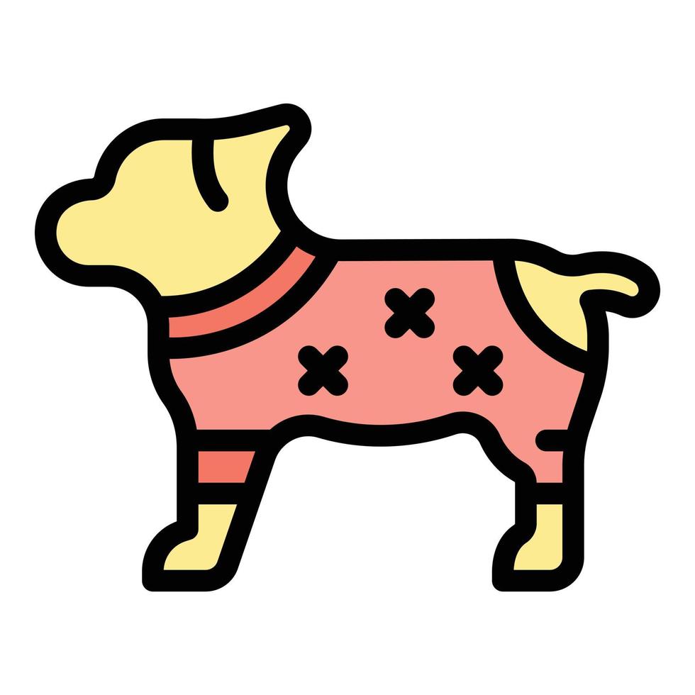 kleding hond icoon kleur schets vector