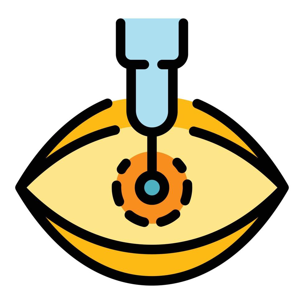 optometrie laser procedure icoon kleur schets vector