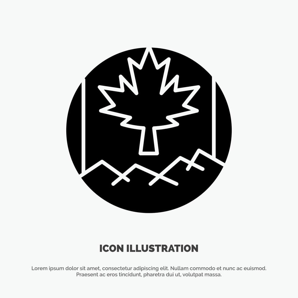 Canada blad vlag solide glyph icoon vector