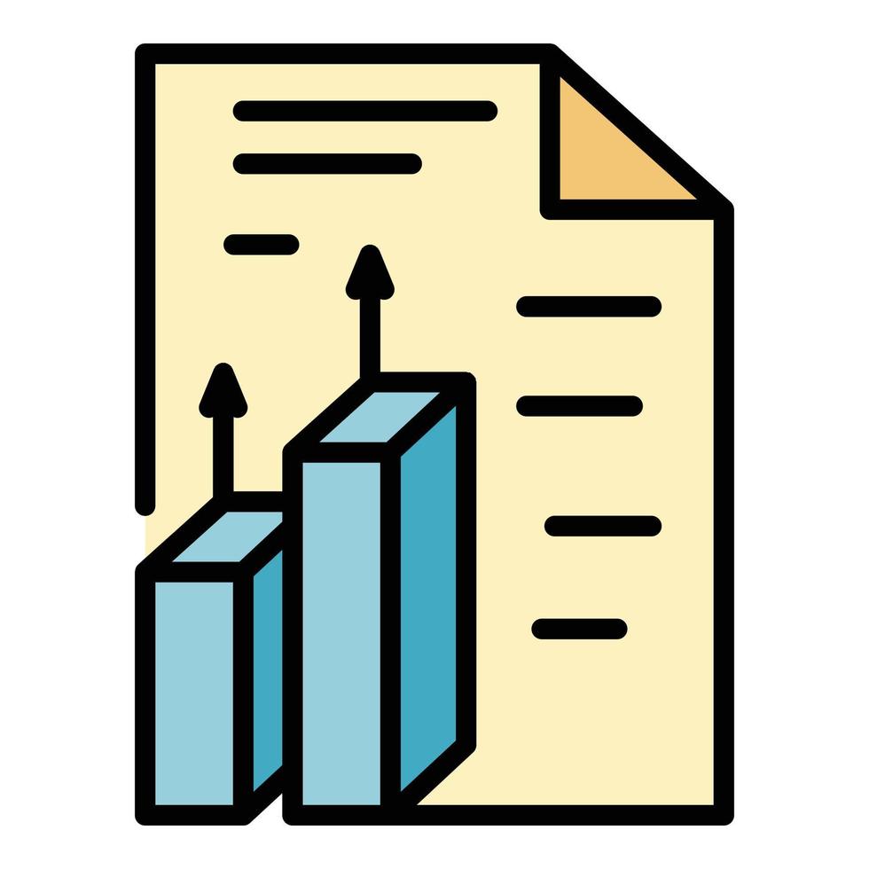 bedrijf verslag doen van icoon kleur schets vector