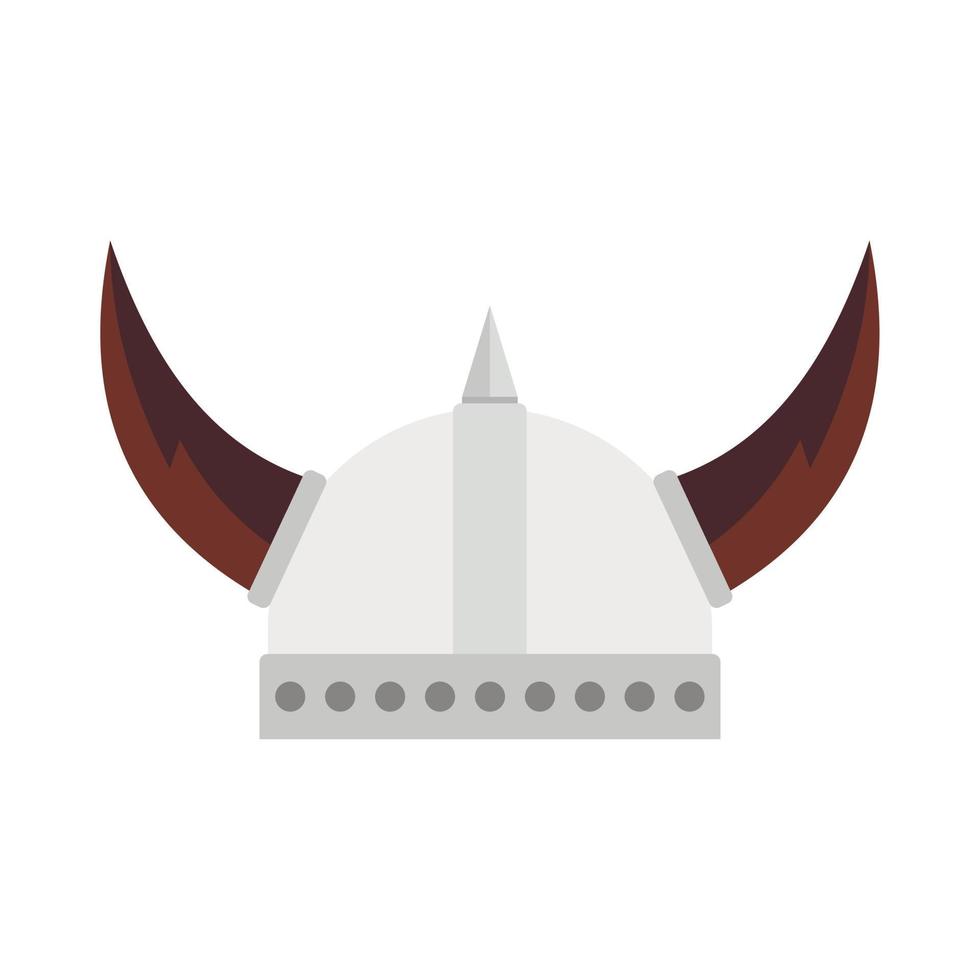 viking helm icoon, vlak stijl vector