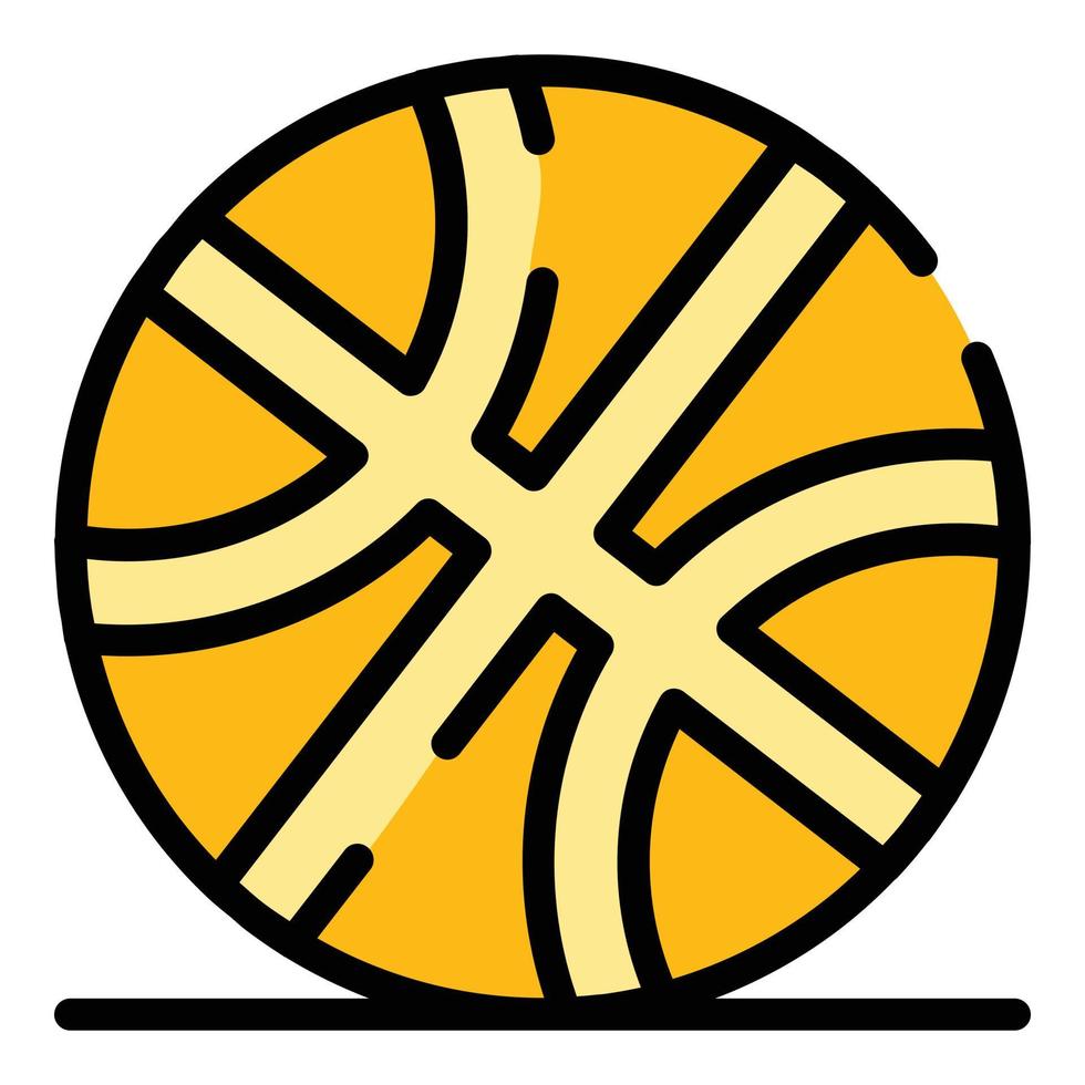 basketbal bal icoon kleur schets vector