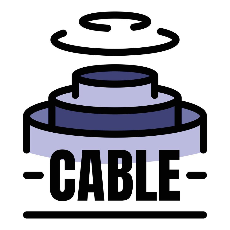 vezel optiek kabel structuur icoon kleur schets vector