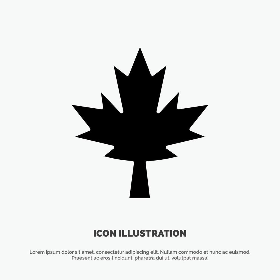 Canada blad esdoorn- solide glyph icoon vector