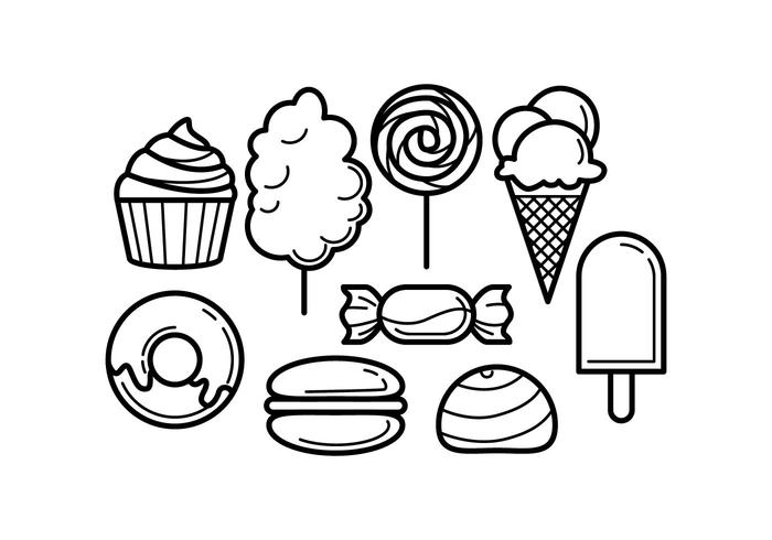 Gratis Zoete Food Line Icon Vector